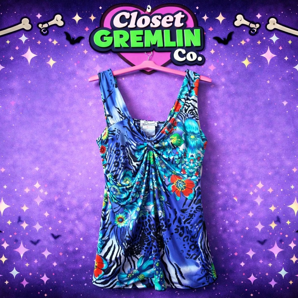 Colorful Floral and Animal Print Tank Top